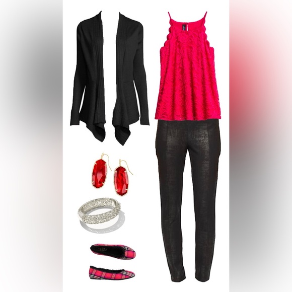 Red lace Fortune and Ivy top - Picture 4 of 9